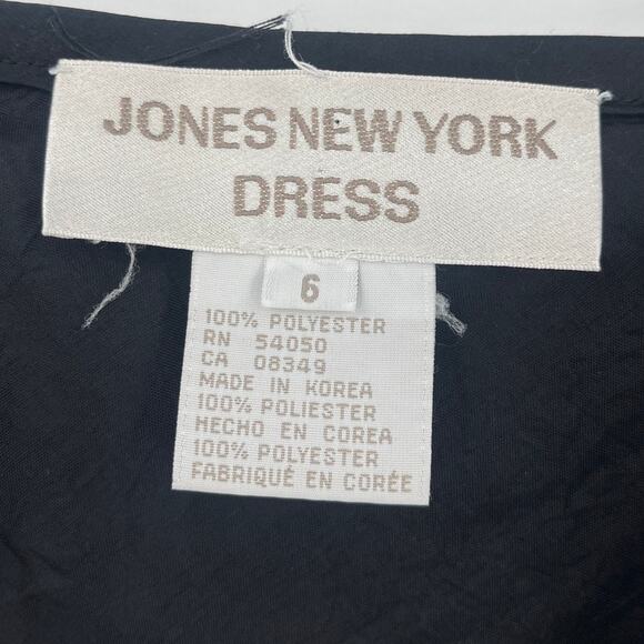Vtg 90s Jones New York Asymmetric Dress Sz 6 LBD Slip Y2K Grunge Cocktail Hoco - Picture 11 of 12